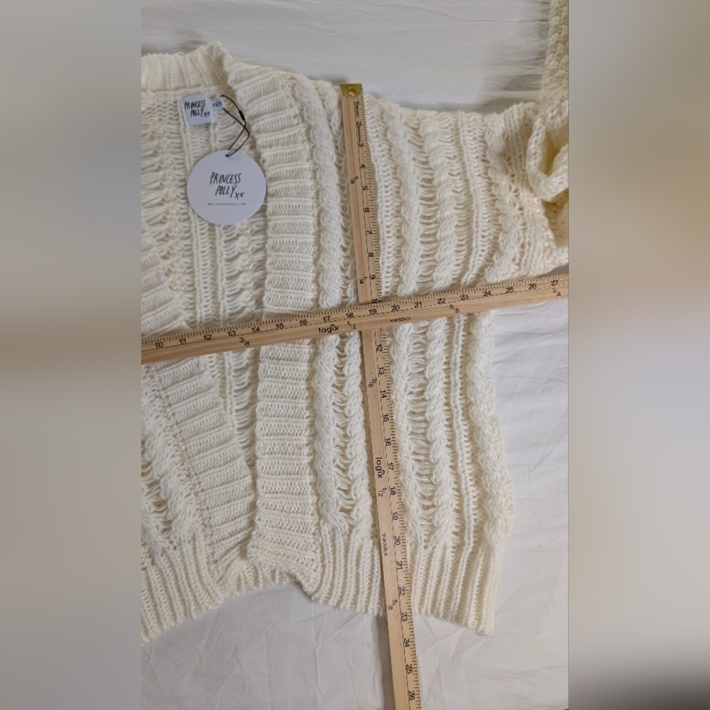 NWT Princess Polly Cream Abner Cable Knit Cardigan Sz XS/S - Picture 14 of 15